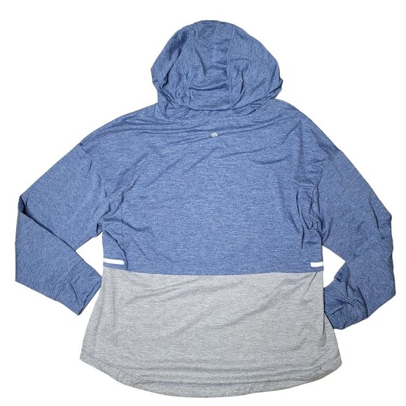 Serene Tangerine Denim Heather Lt Gray Hoodie Sweats Soft Pullover size XXL - Picture 3 of 5